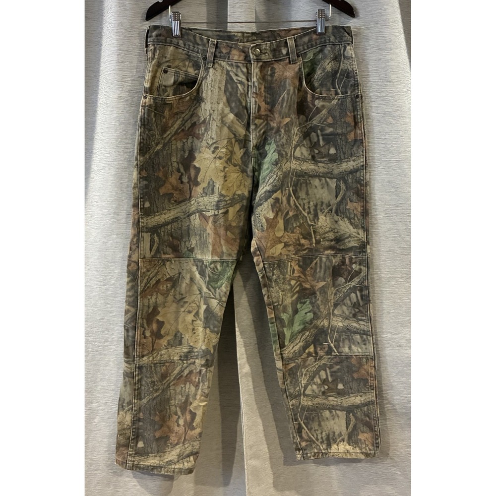 Vintage Wrangler Double Knee Camo‎ Pants 34X28 Real Tree Advantage Timber USA